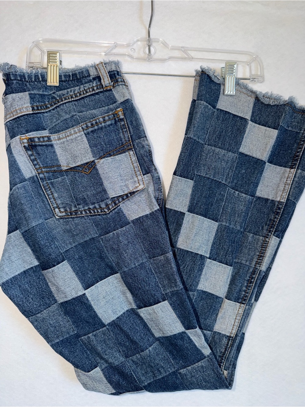 Vintage Zoey Beth Low Rise Patchwork Checkerboard Blue Jeans - Picture 3 of 11